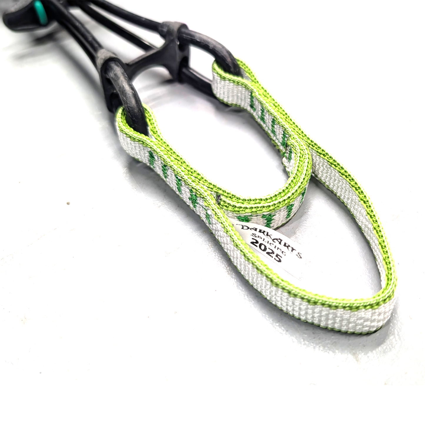 "Machine-sewn Dyneema sling for Totem cam re-slinging"