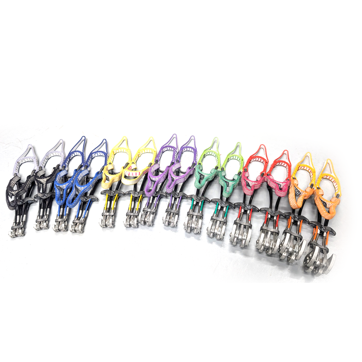 "Machine-sewn Dyneema slings for Totem cam rack re-slinging"